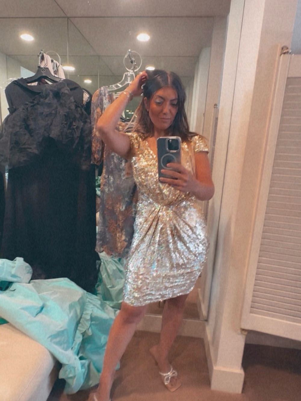 Jovani Gold Sequin Mini Dress